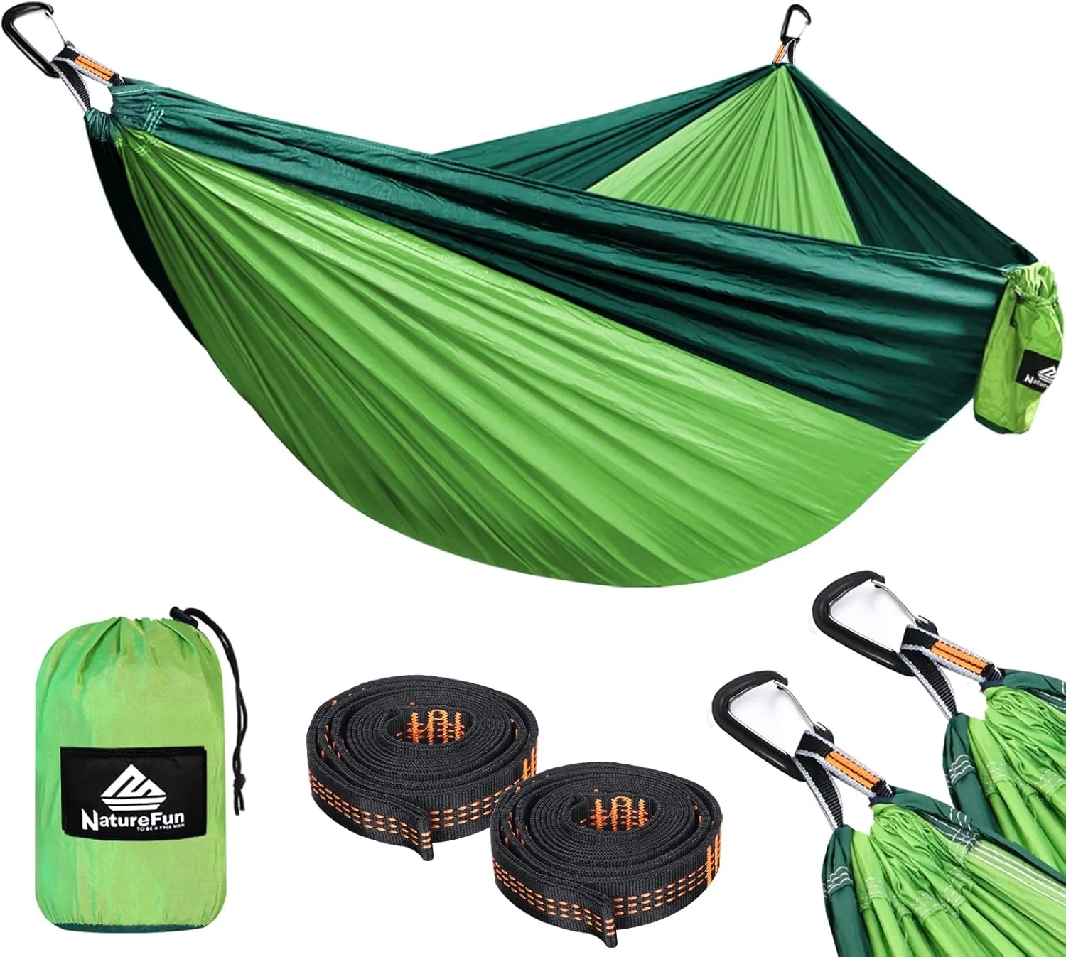 Ultra-Light Travel Camping Hammock | 300kg Load Capacity,Breathable,Quick-Drying | 2 x Premium Carabiners,2 x Nylon Slings Included | Outdoor Indoor Garden