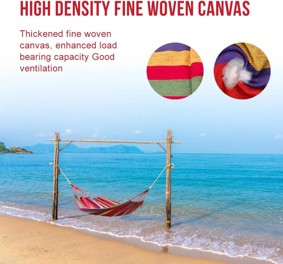 Ultra-Light Travel Camping Hammock with Tree Straps for Hanging - Durable Folding Hammock Up to 3.19lbs, Portable Hammock Camping for Indoor and Outdoor - Double/Red