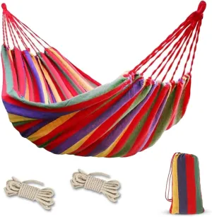 Ultra-Light Travel Camping Hammock with Tree Straps for Hanging - Durable Folding Hammock Up to 3.19lbs, Portable Hammock Camping for Indoor and Outdoor - Double/Red