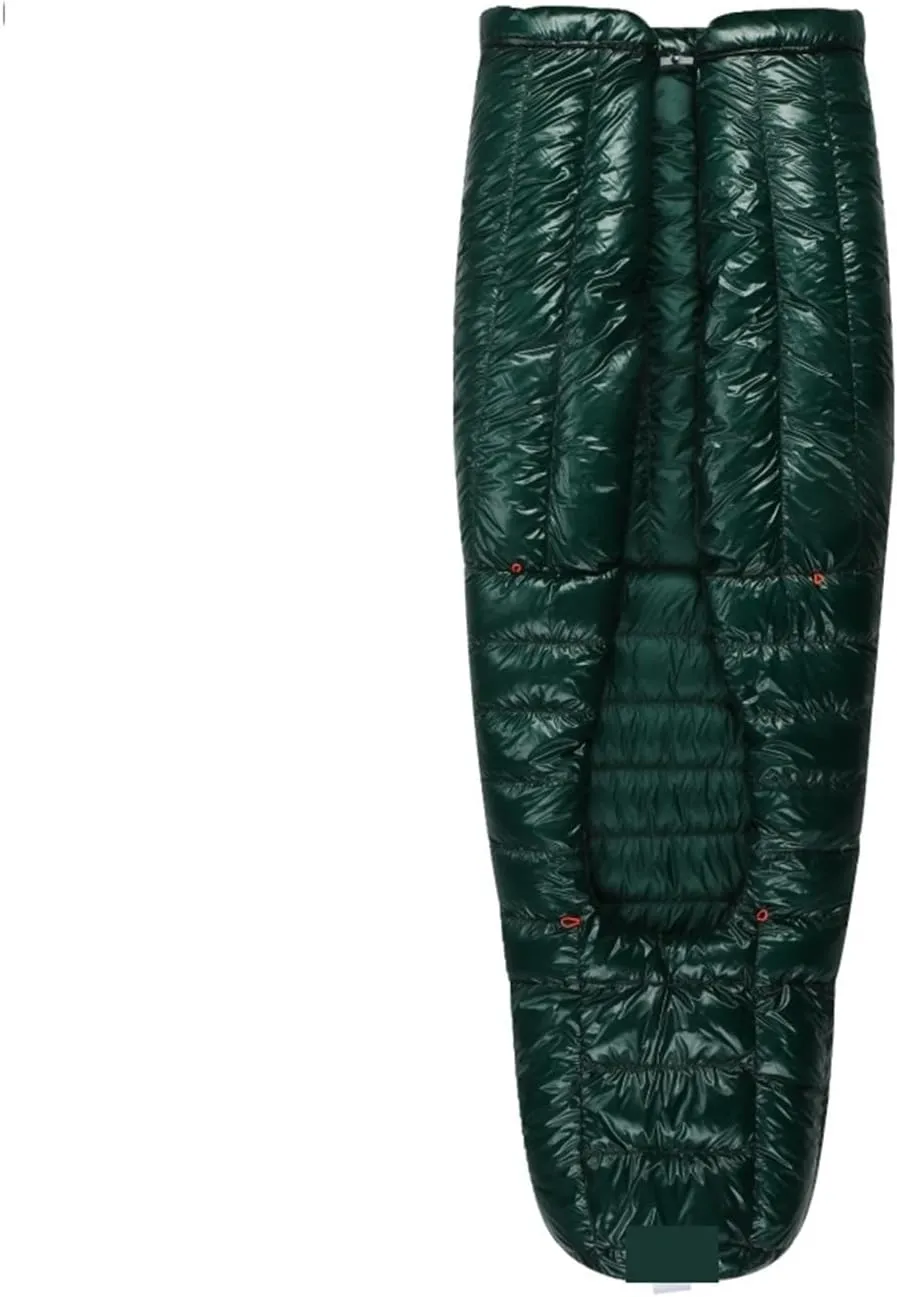 Ultralight Down Sleeping Bag -5°F 800FP for Winter Camping & Hiking, 10D Fabric, Windproof Twilight Quilt(Twilight II-Green-R)