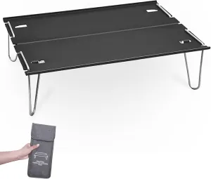 Ultralight Mini Folding Camping Table, Portable Outdoor Aluminum Alloy Compact Table, Multipurpose BBQ Coffee Table with Storage Bag for Camping Fishing Picnic