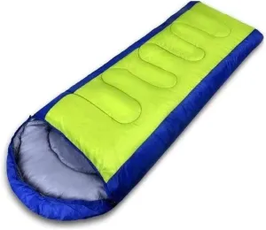 Ultralight Outdoor Sleeping Bag, Machine Washable, Splicable Envelope Sleeping Bag with Hollow Cotton, Windproof Cap for Camping