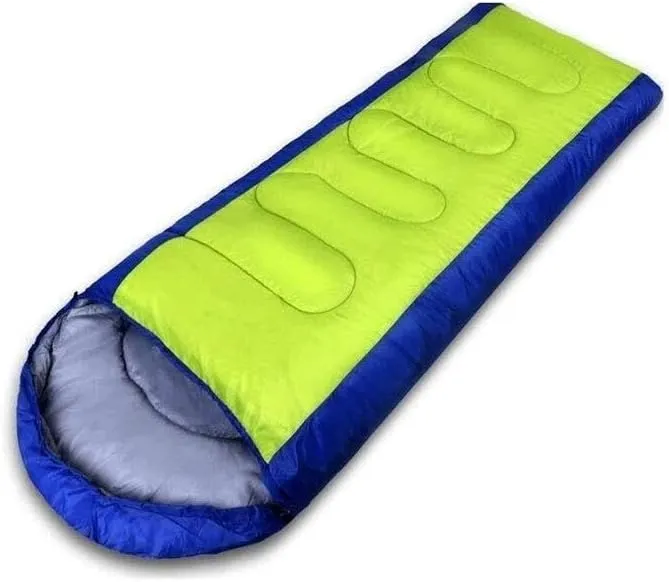 Ultralight Outdoor Sleeping Bag, Machine Washable, Splicable Envelope Sleeping Bag with Hollow Cotton, Windproof Cap for Camping