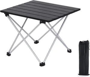Ultralight Portable Table Outdoor Travel Hiking Camping Picnic BBQ Folding Tables Aluminum Alloy Stable and Firm Desk Furniture,Black