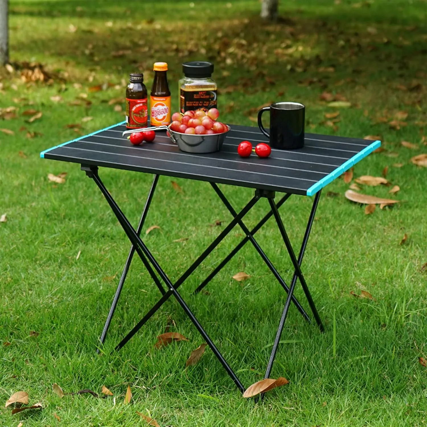Ultralight Portable Table Outdoor Travel Hiking Camping Picnic BBQ Folding Tables Aluminum Alloy Stable and Firm Desk Furniture,Black