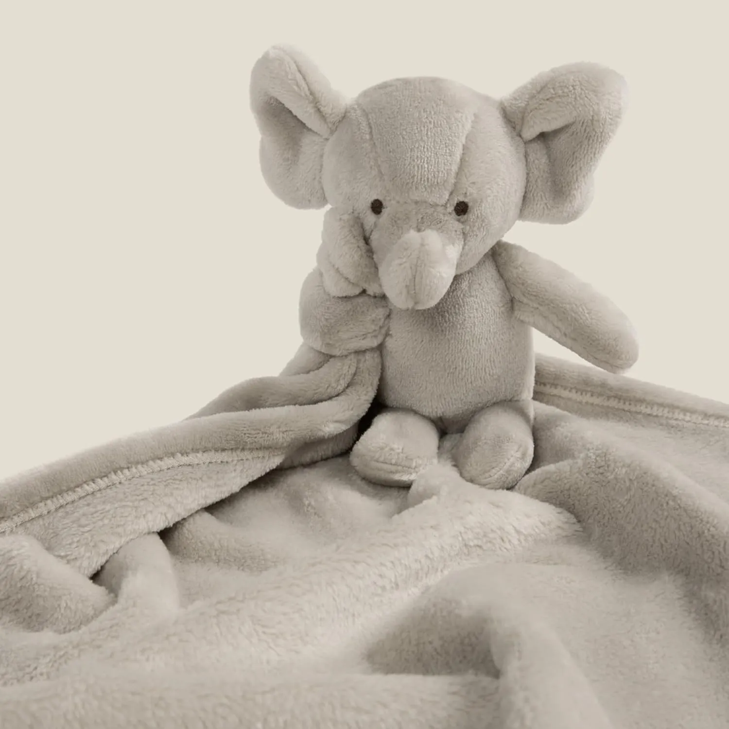 UnHide Lil’ Marsh Lovey Blanket - Super Soft Baby Blanket with Stuffed Animal - Perfect for Home, Travel and On The Go - Baby Blanket Lovey 20” x 20”, Elephant