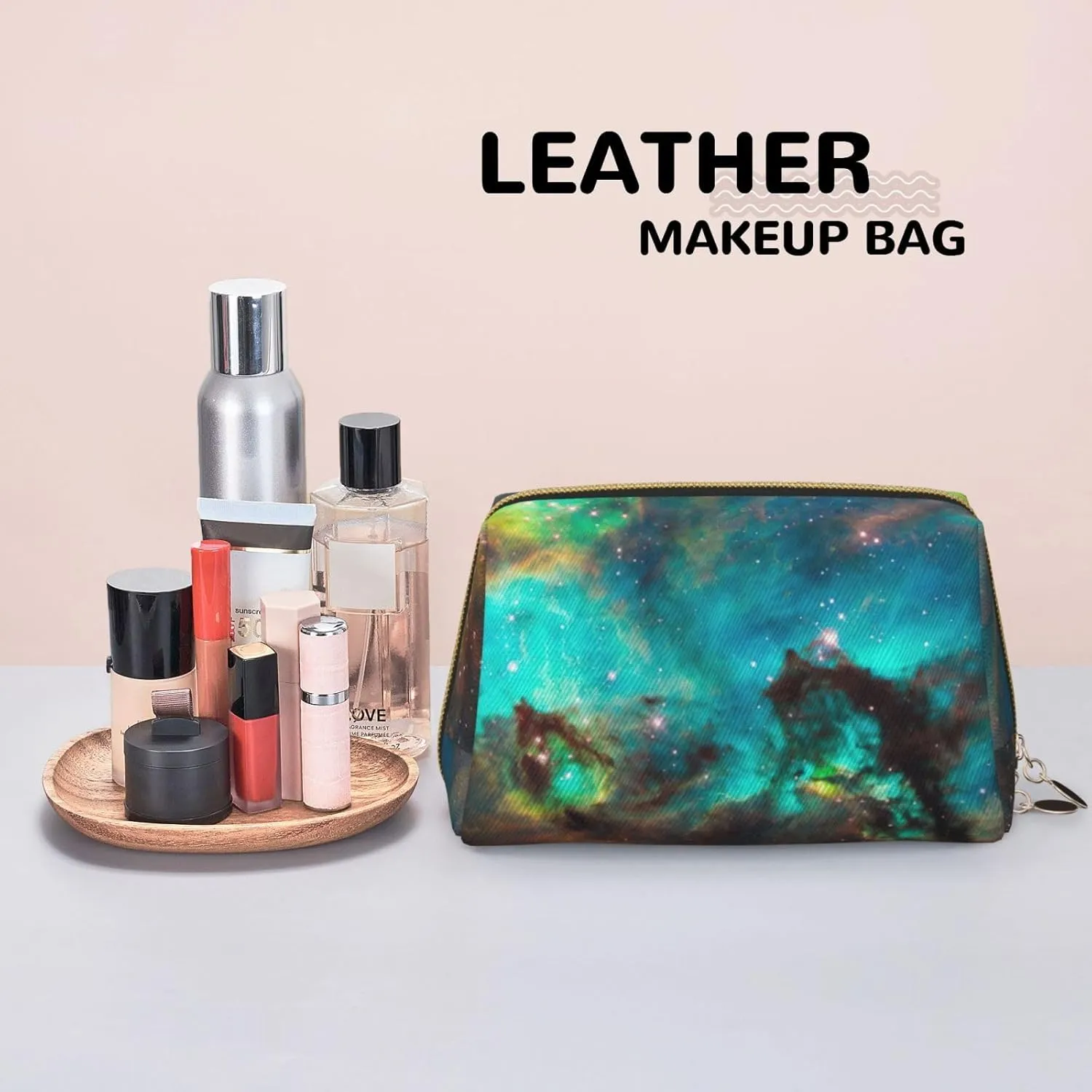 Universe Galaxy Space Travel-Ready Toiletry Bag, Compact Makeup Organizer For Women