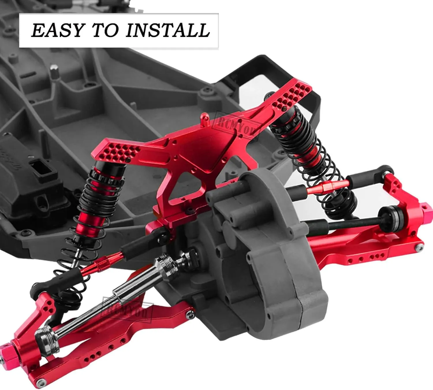 Upgrades Part for 1/10 Slash 2WD/Slash 2WD VXL,Alloy Front Rear Suspension Arm,Caster Block,Steering Blocks,Rear Stub Axle Carriers,Turnbuckles Camber Links,Red