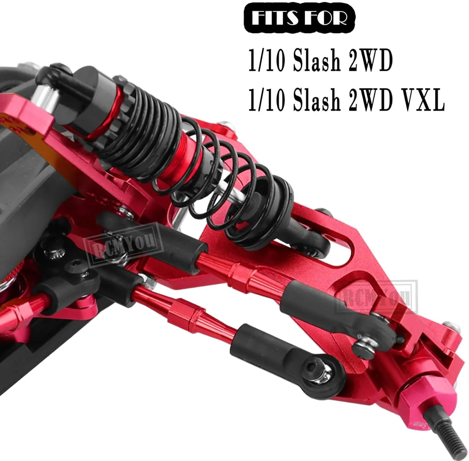 Upgrades Part for 1/10 Slash 2WD/Slash 2WD VXL,Alloy Front Rear Suspension Arm,Caster Block,Steering Blocks,Rear Stub Axle Carriers,Turnbuckles Camber Links,Red