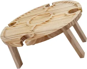 UPKOCH Portable Low Folding Beach Table Compact Camping Accessory with Wine Rack Storage Lightweight Easy to Carry for Outdoor Picnics Bbqs and Beach Trips