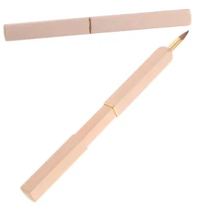Vaguelly 2PCS Portable Retractable Lip Brush Telescopic Nylon Fiber Applicator for Precise Lip Makeup for Daily Use Beauty Salons Compact Metal Tube Design