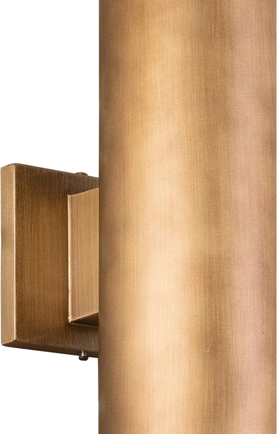 VAXCEL Chiasso Modern Outdoor Porch Light, 5" W x 14.25" H 2-Light Gold Brass Cylinder Wall Sconce, Up and Down Wall Light for Porch, Patio, Deck, or Front Door