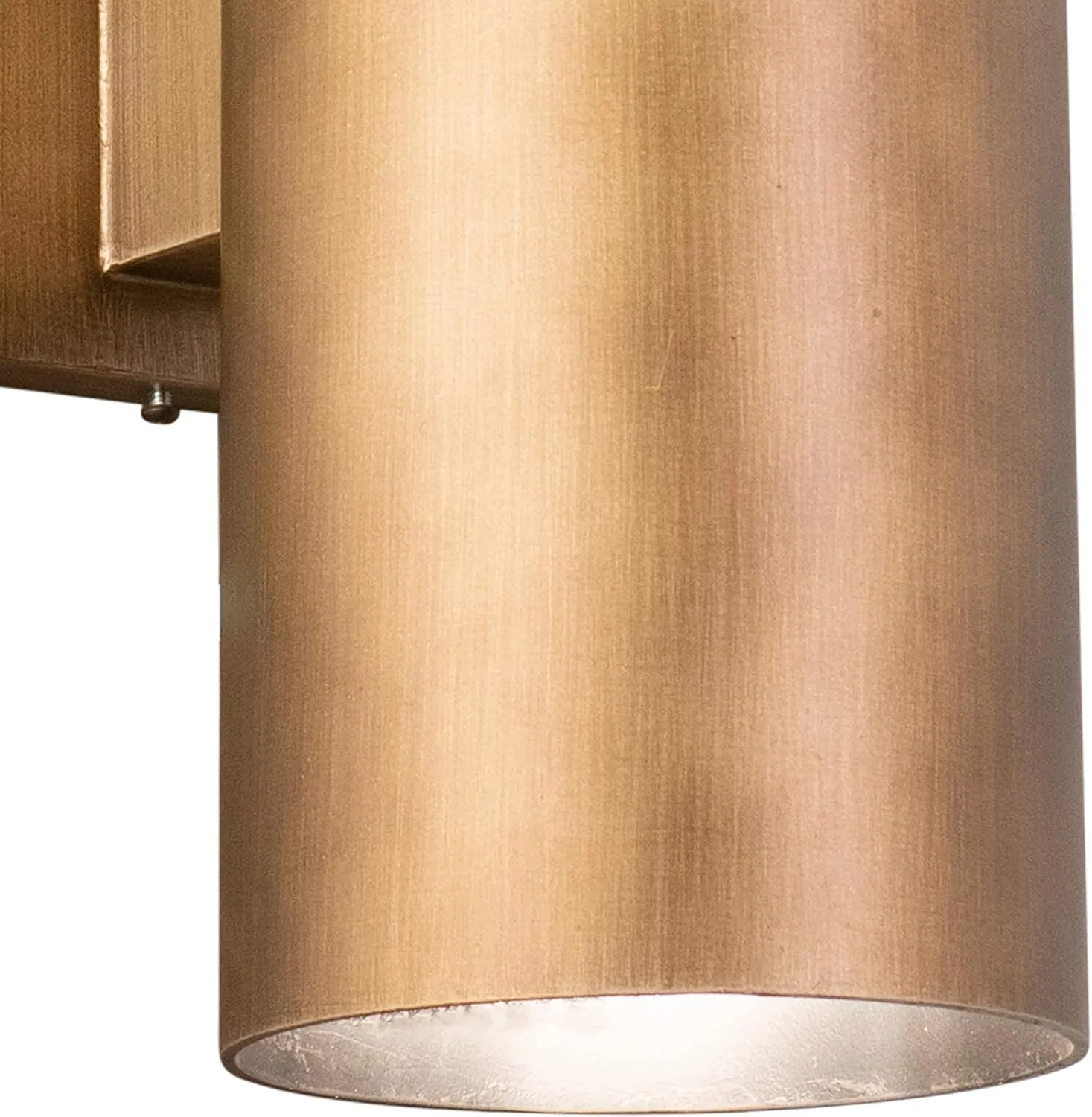 VAXCEL Chiasso Modern Outdoor Porch Light, 5" W x 14.25" H 2-Light Gold Brass Cylinder Wall Sconce, Up and Down Wall Light for Porch, Patio, Deck, or Front Door
