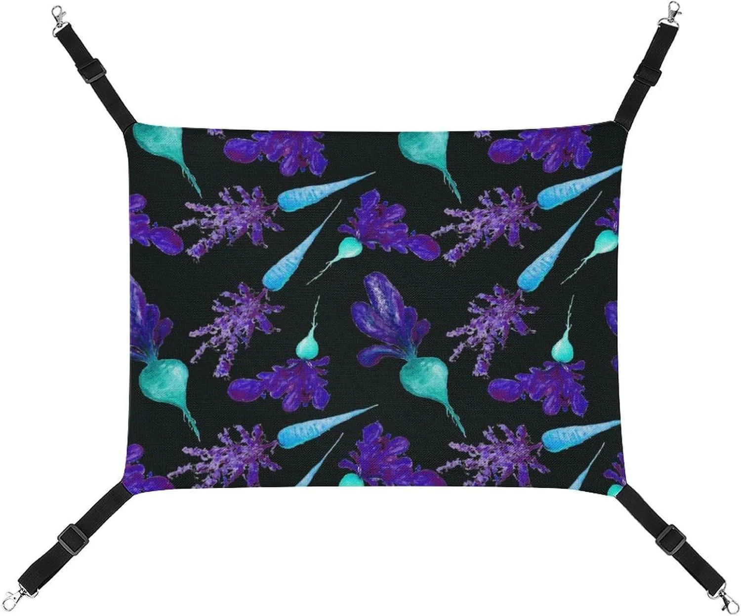 Vegan Beet Pattern Hanging Cat Bed Soft Breathable Pet Hammock for Cage Pet Sleeper for Kitten Ferret Puppy Rabbit