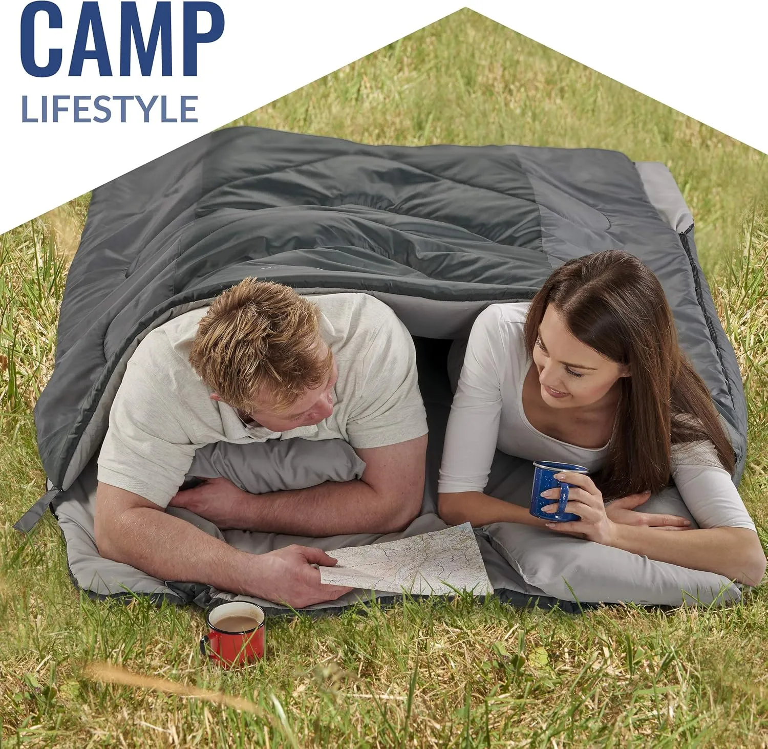 VENTURE 4TH Backpacking Sleeping Bag – XXL, Double and Single Sizes - Lightweight Warm & Cold Weather Sleeping Bags for Adults, Kids & Couples – Ideal for Hiking, Camping & Outdoor Adventures