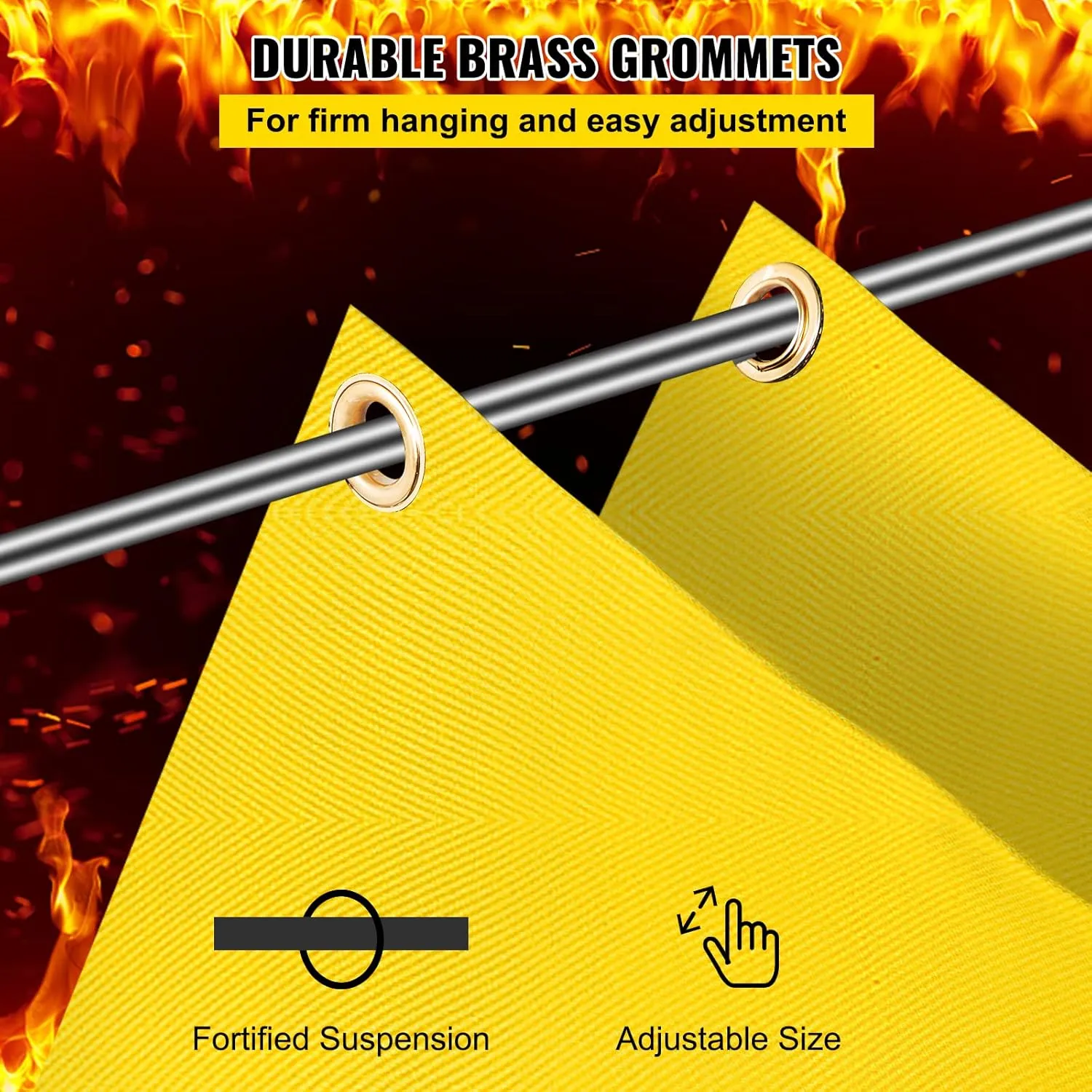 VEVOR 8 x 10 Ft Welding Blanket Gold Fiberglass Blanket Portable Fiberglass Fire Retardant Blanket Welding Mat Welding Fireproof Thermal Resistant Insulation With Carry Bag