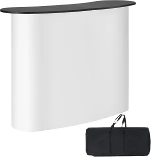 VEVOR Portable Tradeshow Podium Table, 51.18" x 18.31" x 37.4", Display Exhibition Counter Stand Booth Fair with Wall, Foldable Promotion Retail Bar Table Pop Up Podium with Storage Rack, Carrying Bag
