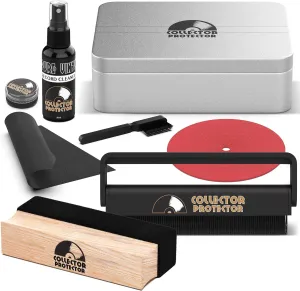 Vinyl Record Cleaning Kit - Vinyl Cleaner for Records, Includes Soft Velvet & Carbon Fiber Record Cleaning Brush, Record Cleaner Solution, Microfiber Cloth & Stylus Cleaner Gel