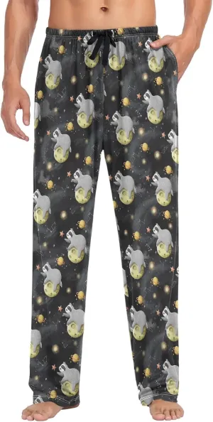 visesunny Mens 100% Cotton Pajama Bottoms Lightweight Lounge Pant with Pockets Soft Sleep Pj Pants for Men