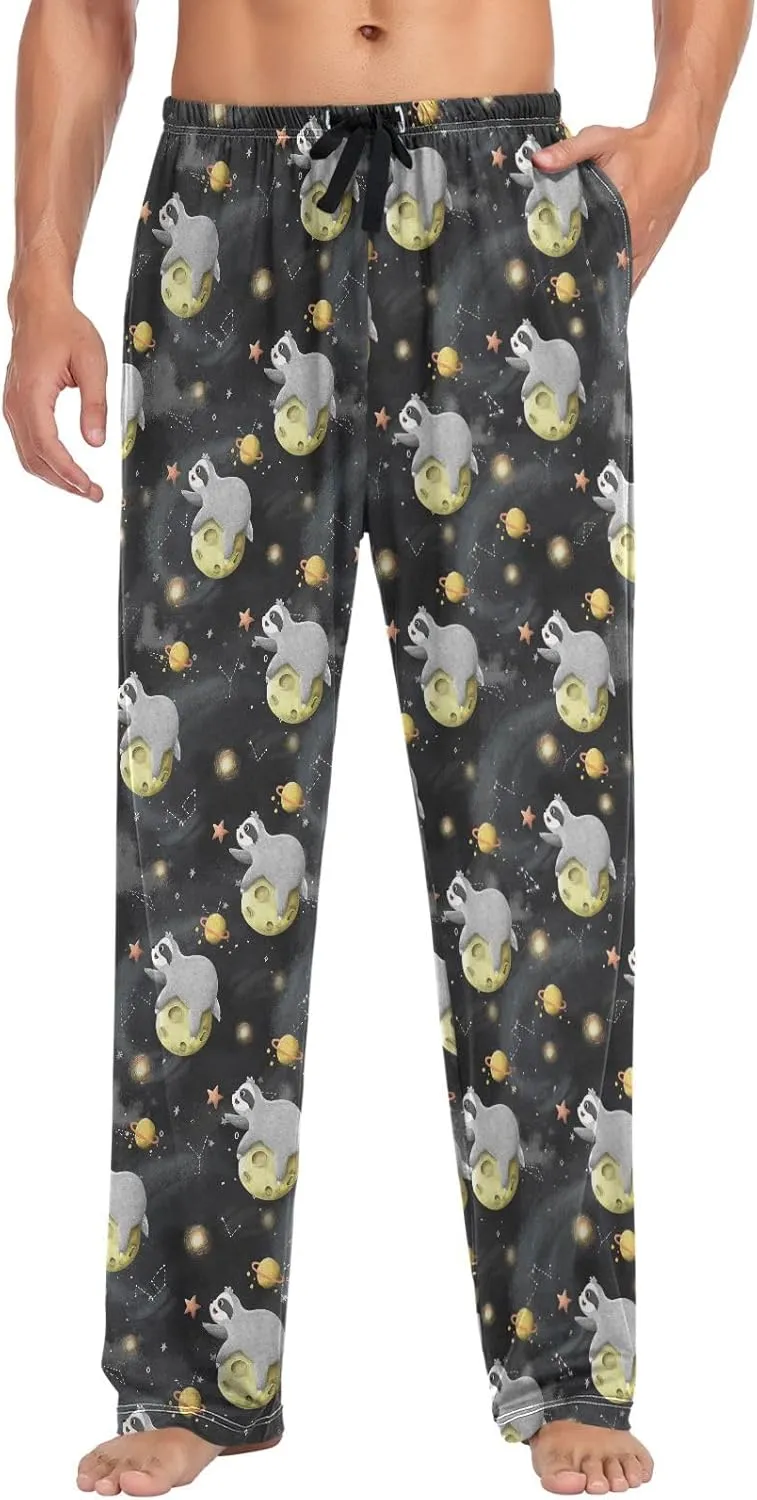 visesunny Mens 100% Cotton Pajama Bottoms Lightweight Lounge Pant with Pockets Soft Sleep Pj Pants for Men