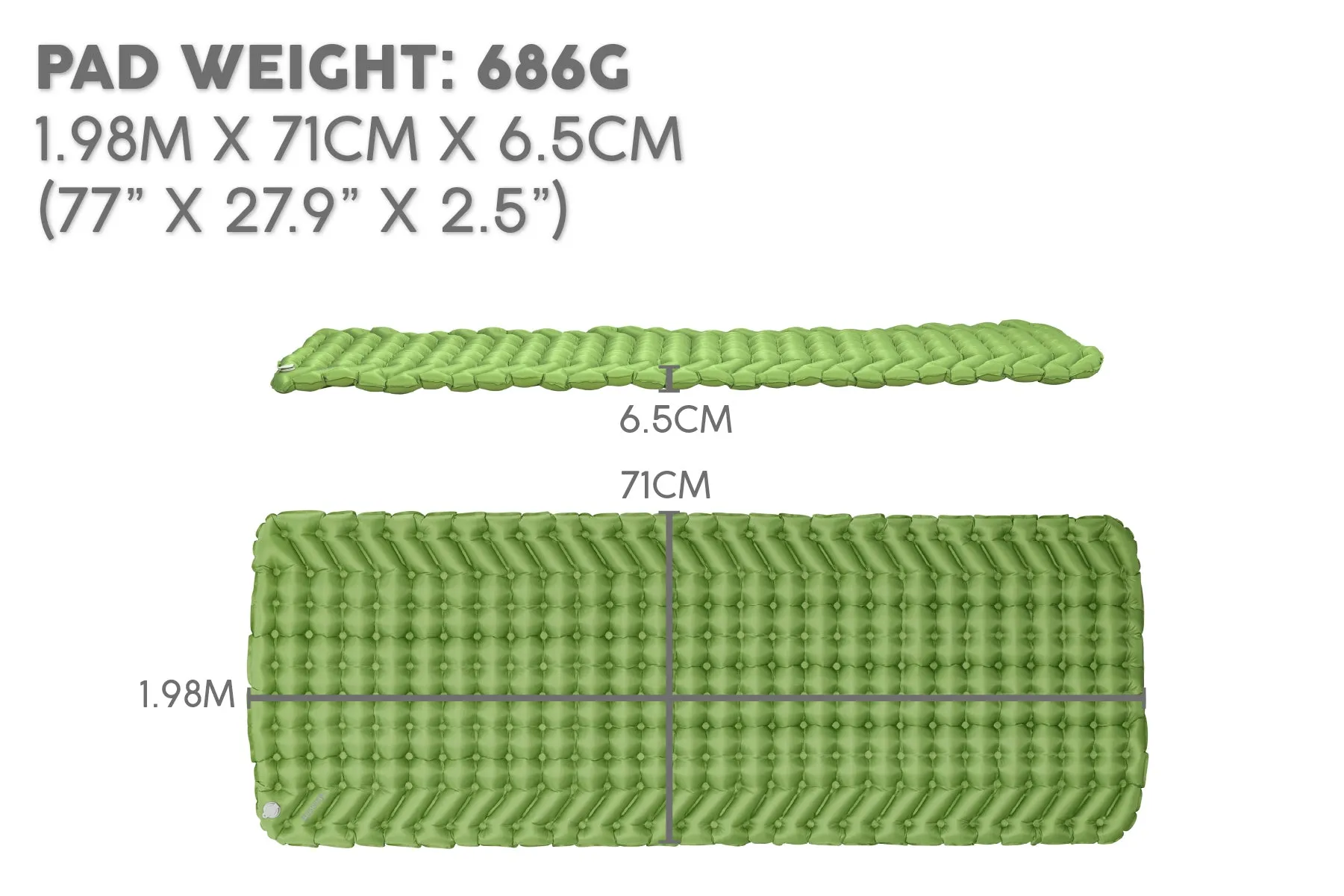 Wanderlite Compact Inflatable Air Sleeping Pad - Large