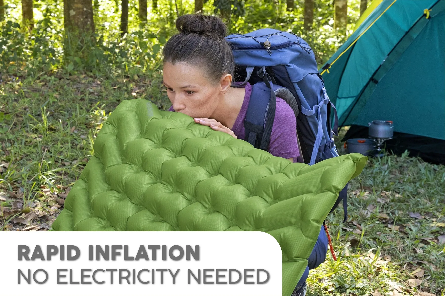 Wanderlite Compact Inflatable Air Sleeping Pad - Large