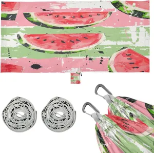 Watermelon Camping Hammock, 330 lbs with 2 Tree Straps, Carry Bag, Single Portable Hammock for Outdoor/Indoor, Hiking, Beach, Backpacking, Travel