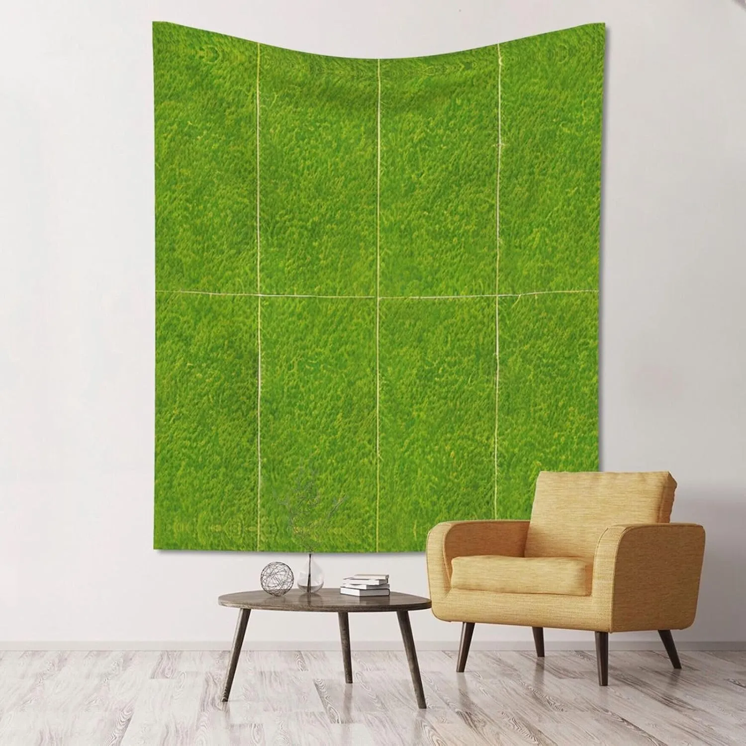 WBQLSL Green Grassland Reusable Decorative Wall Hanging, Picnic Tablecloth Multipurpose Wall Hanging, Decorative Washable Tapestry (60 * 51 Inch)