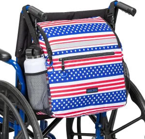 Wheelchair Bags, Wheelchair Backpack with Cup Holder, Wheelchair Bags to Hang on Back, Electric Wheel Chair Accessories, Large Storage Bag for Walker Rollator