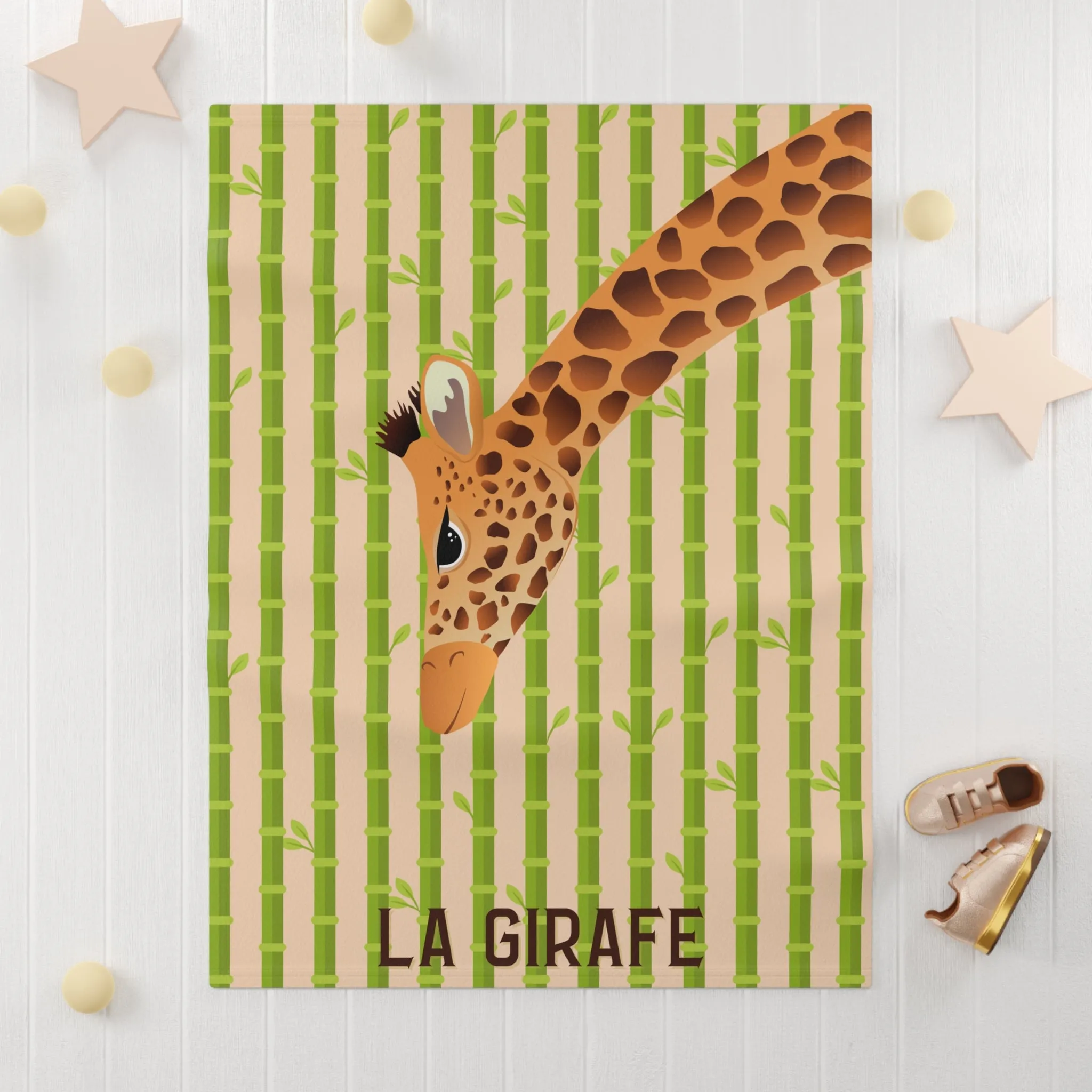 Whimsical Giraffe Fleece Baby Blanket