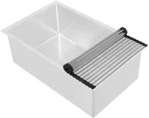 Whitehaus WHNPLRM-BSS Noah Plus Collection Kitchen Roll Mat, Brushed Stainless Steel