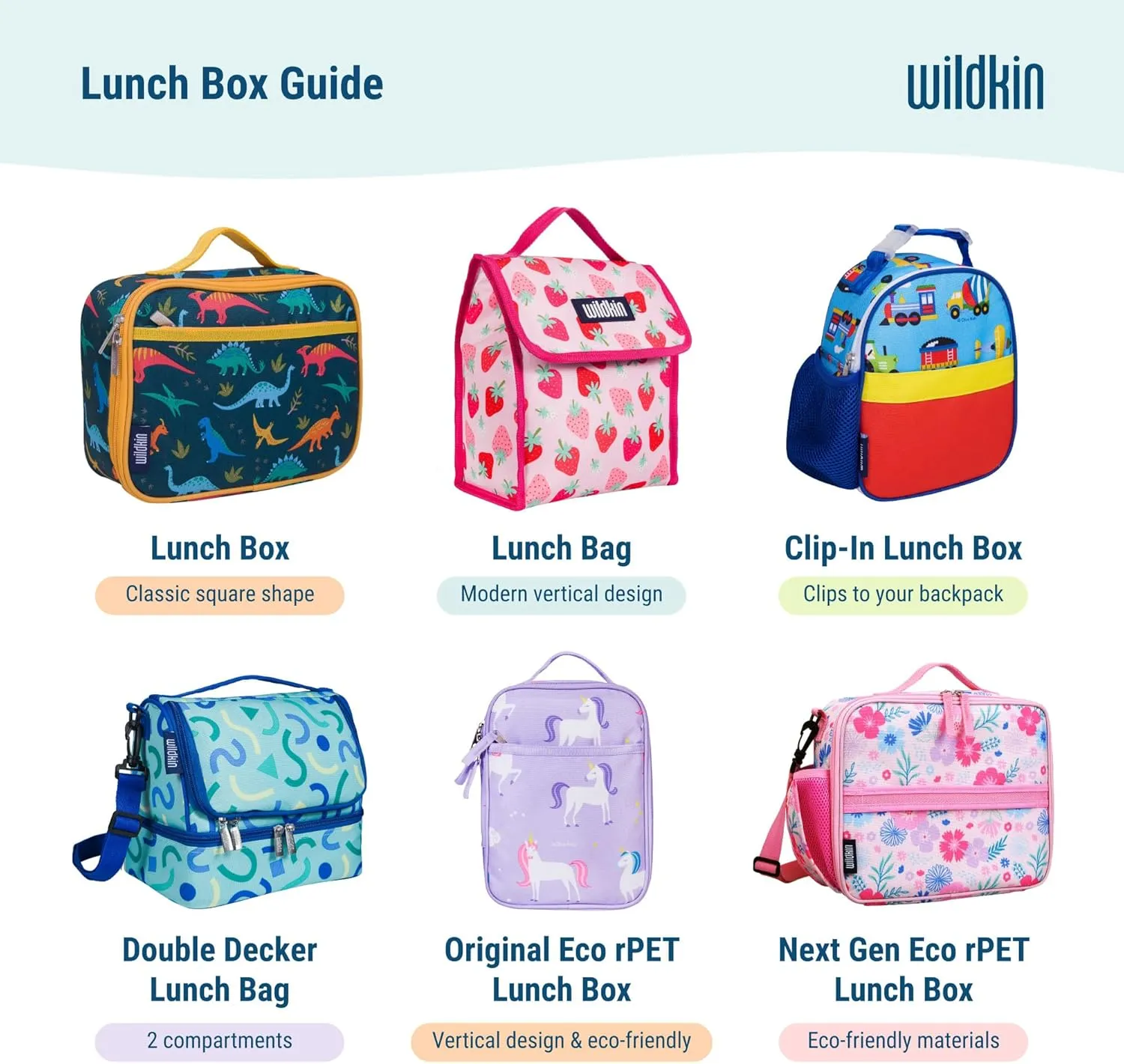 Wildkin Kids Insulated Lunch Box – Durable and Reusable for School & Travel - Jurassic Dinosaurs