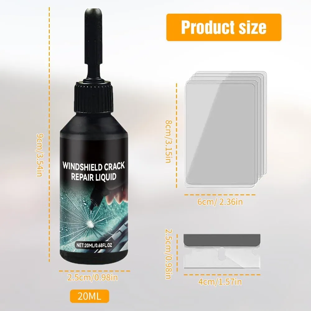 Windshield Crack Repair Kit, 2025 New Glass Cracks Gone Repair Kit, Glass Repair Liquid for Cracks, Premium Windshield Repair Kit for Chips and Cracks, Quick Fix Windshield & Glass Repair Tools (2Set)