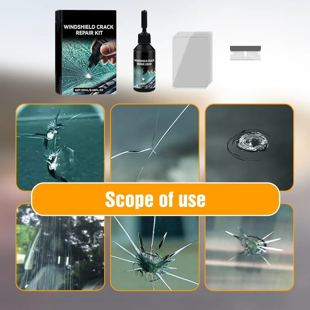 Windshield Crack Repair Kit, 2025 New Glass Cracks Gone Repair Kit, Glass Repair Liquid for Cracks, Premium Windshield Repair Kit for Chips and Cracks, Quick Fix Windshield & Glass Repair Tools (2Set)