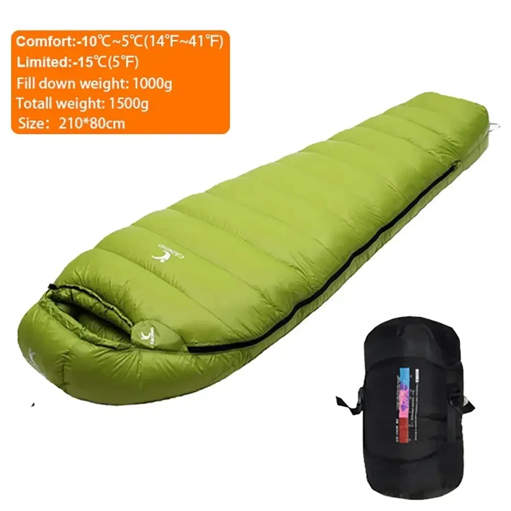 Winter Goose Down Sleeping Bag - Lightweight, Portable, and Warm for Outdoor Camping and Trekking