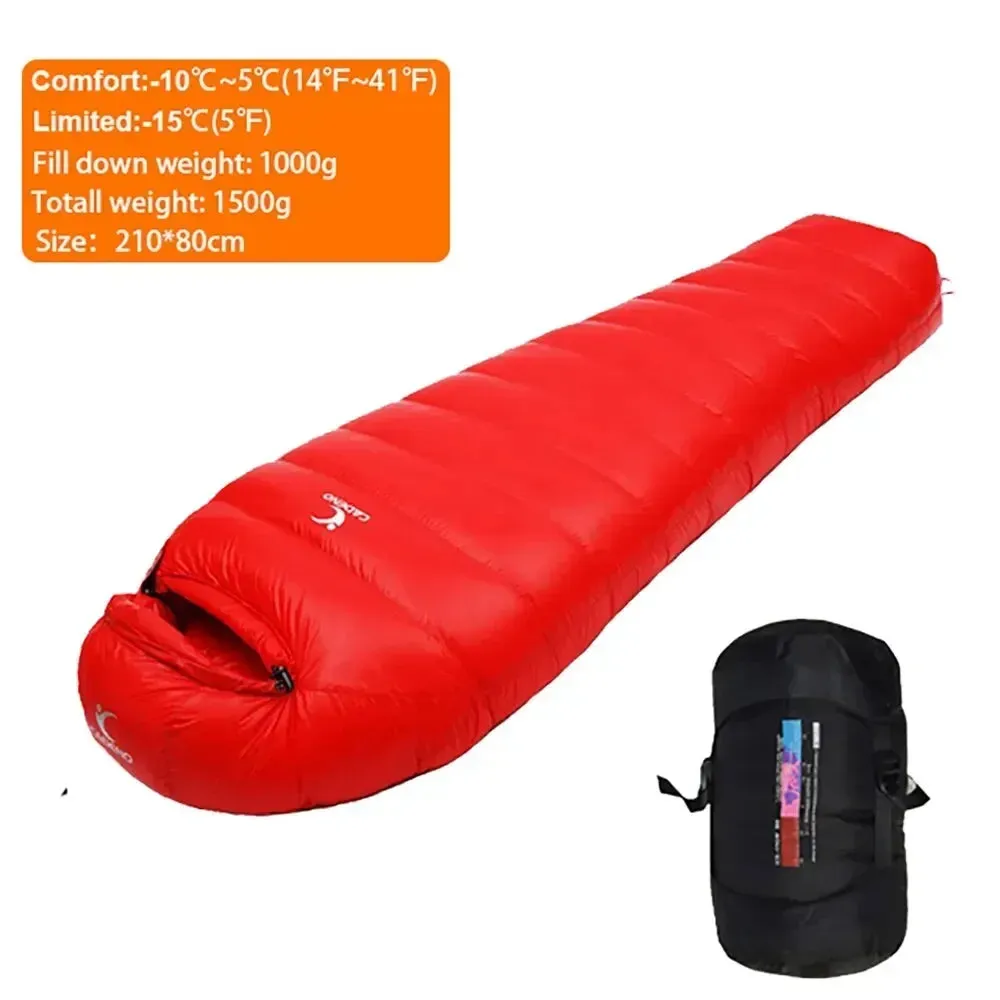 Winter Goose Down Sleeping Bag - Lightweight, Portable, and Warm for Outdoor Camping and Trekking