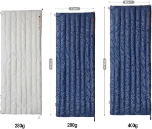 Winter Outdoor Goose Down Sleeping Bag, Adult Four-Season Camping Portable Ultra-Light Down Sleeping Bag,Off White 280g (Navy Blue 400g)