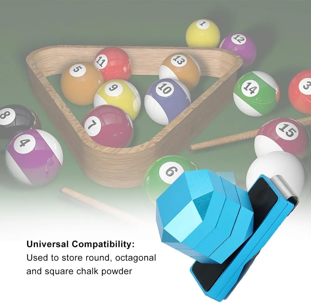 Wokyo Premium 3 Layer Magnetic Billiard Pool Cue Chalk Holder Box Set, Pool Table Accessory for Billiards Precision Shots