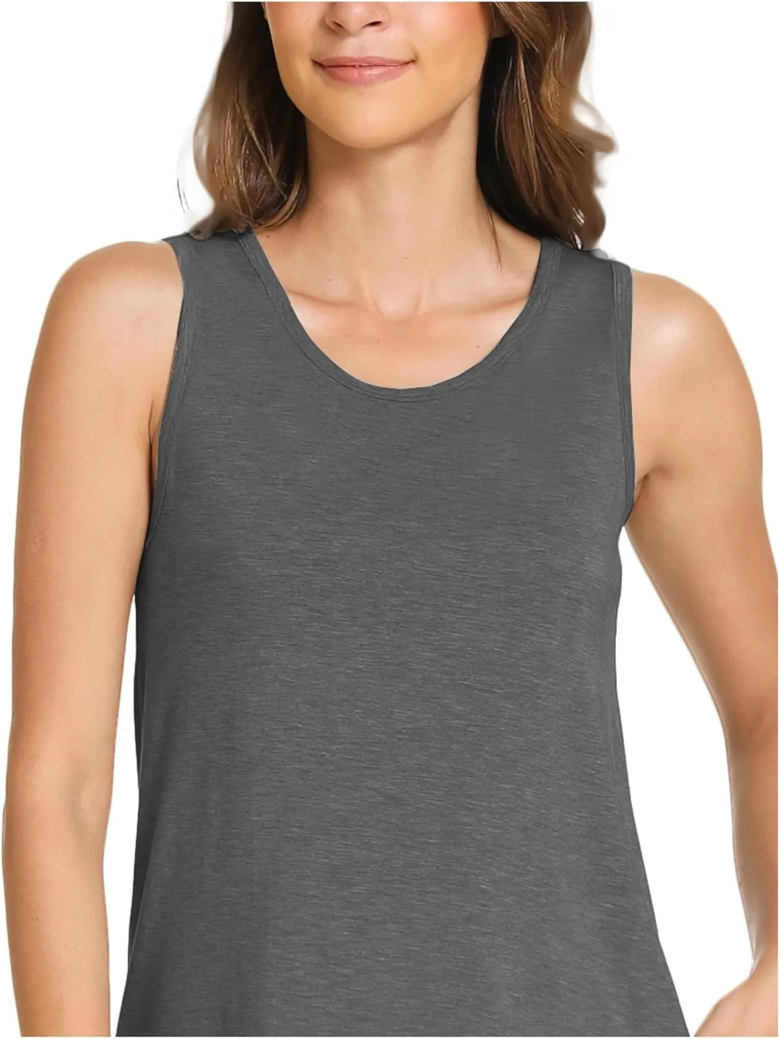 Women Tank Tops Loose Fit Summer Basic Sleeveless Tops Bamboo Viscose Pajama Shirts