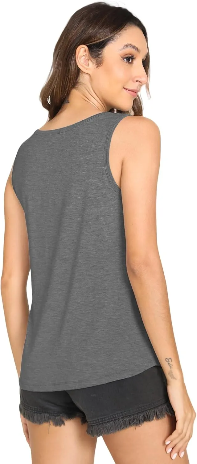 Women Tank Tops Loose Fit Summer Basic Sleeveless Tops Bamboo Viscose Pajama Shirts