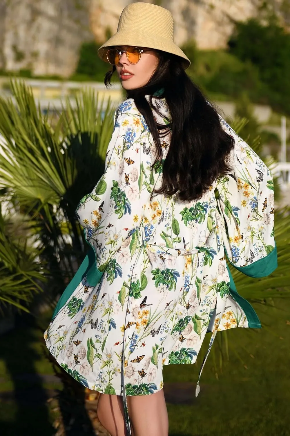 Women's Italian-Designed Kimono Robe - Silky-Soft, 100% Natural Luxe Viscose Rayon