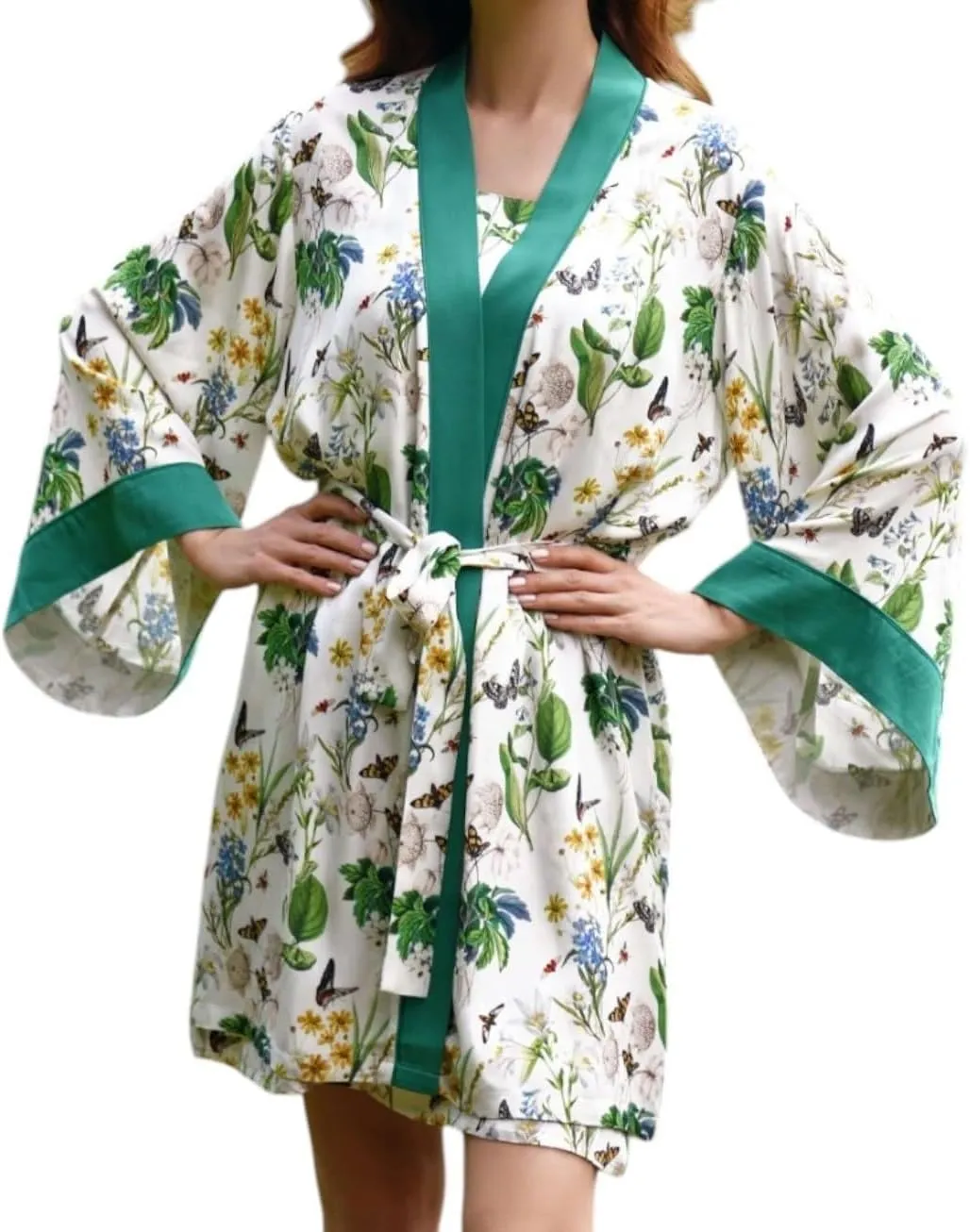 Women's Italian-Designed Kimono Robe - Silky-Soft, 100% Natural Luxe Viscose Rayon