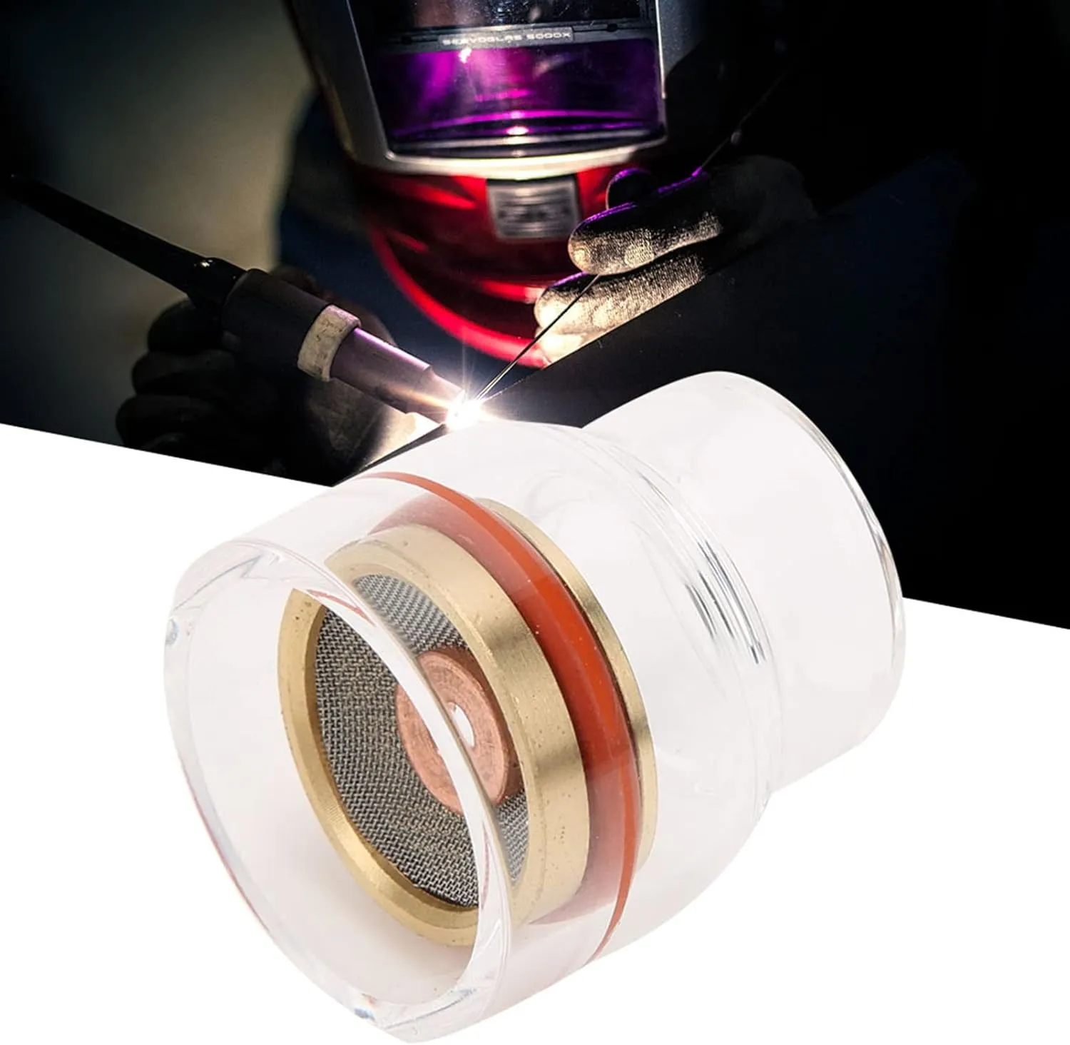 WP17 18 26 Welding Torch Filter Fluid Collet Strong Glass for Argon Arc Welding Nozzle (2.4mm)
