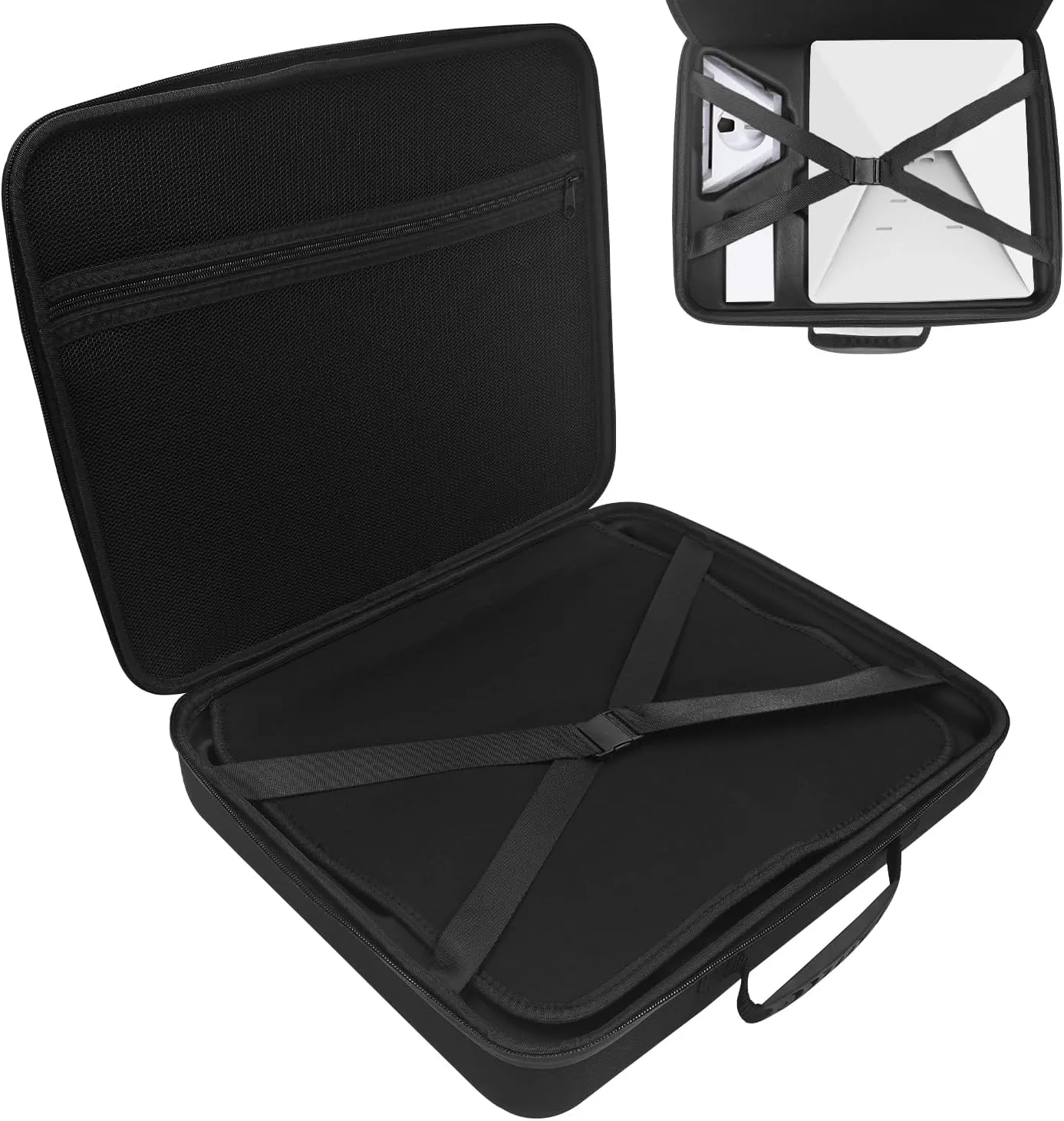 Wrugste Starlink Mini Portable Case fits Starlink Mini Dish Kit Kickstand Pipe Adapter Power Supply and Accessories Storage Case Compact Bag Travel Black
