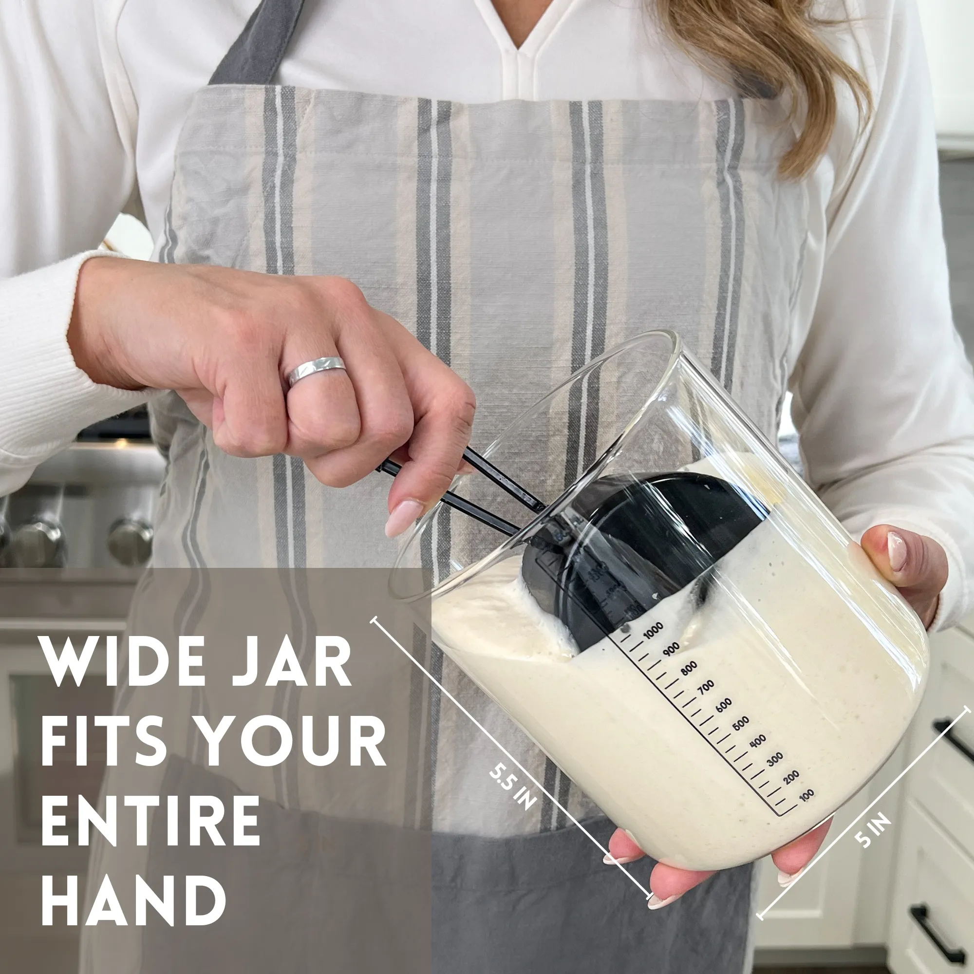 X003X7GF9D Sourdough Starter Jar Kit with Glass Jar, Spatula & More