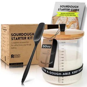 X003X7GF9D Sourdough Starter Jar Kit with Glass Jar, Spatula & More