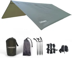 XL Portable Rain Fly - 11ft Hammock Rain Tarp for Hammock Camping - Hammock Tent - Includes Stakes and Carry Bag (Green)