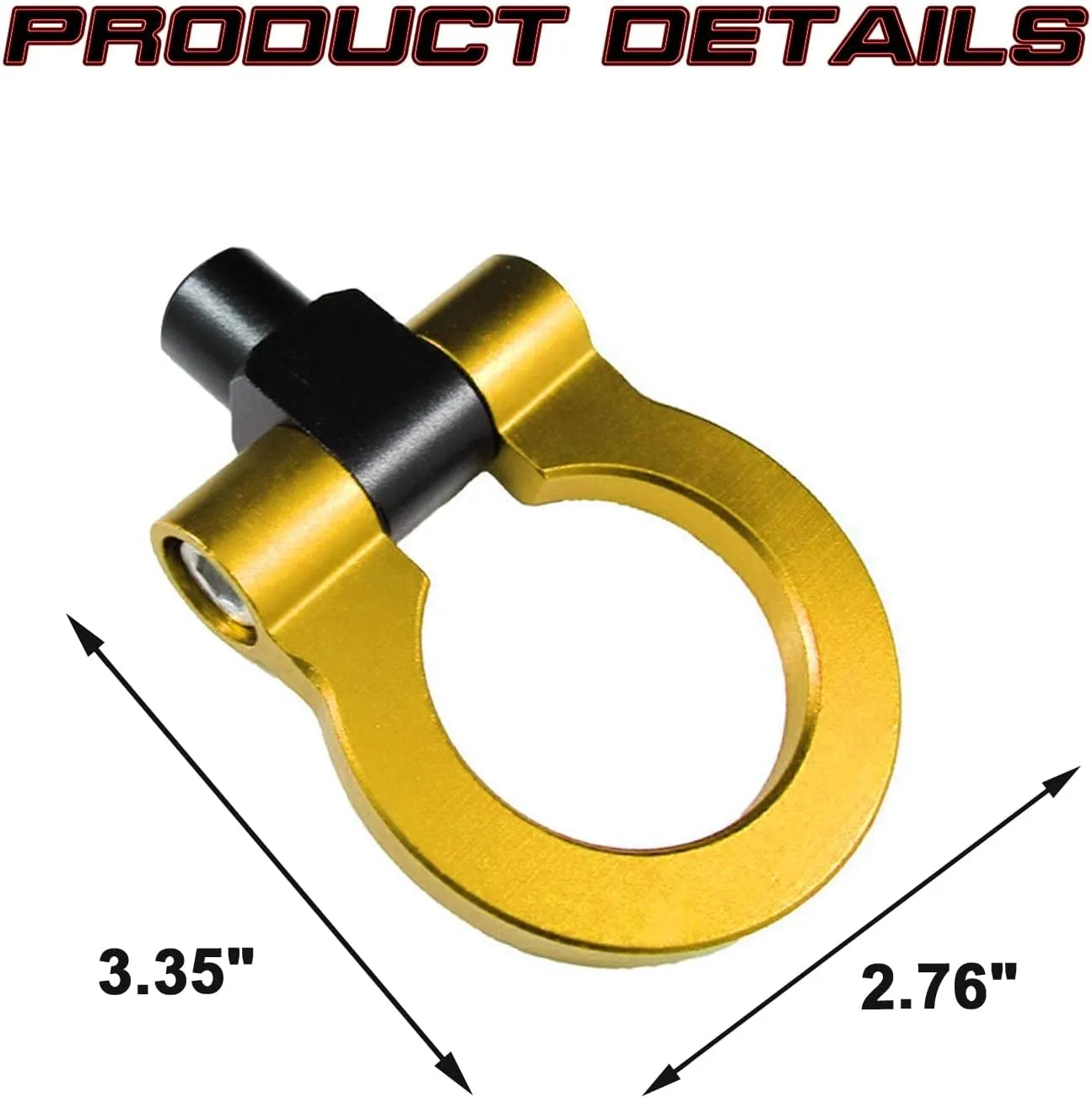 Xotic Tech JDM Sport Track Racing Style CNC Aluminum Screw-on Tow Hook Front Rear Bumper Compatible with Scion FR-S or Toyota 86 or Subaru BRZ Impreza WRX STi (Gold)