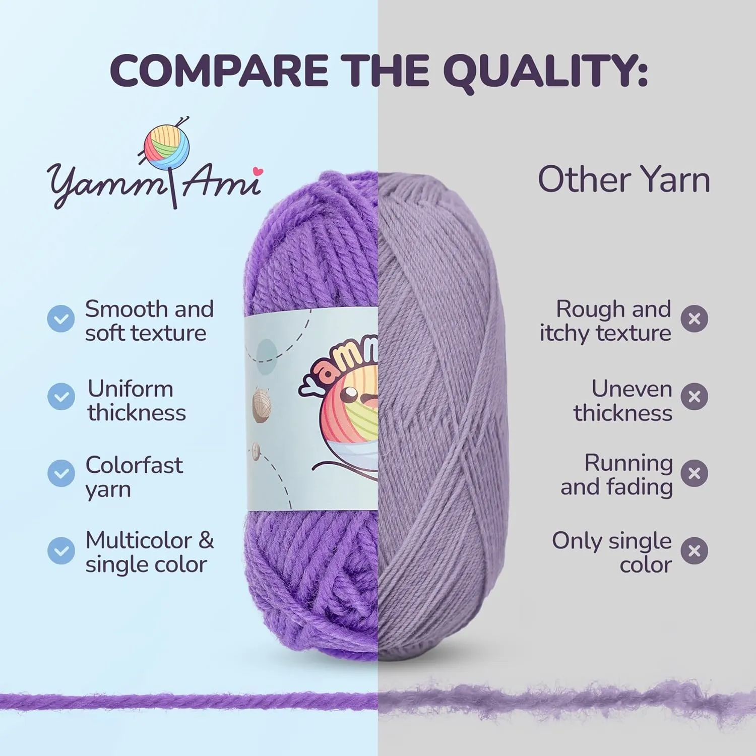 YammiAmi 1,800 Yards Beginner Crochet Kit for Kids & Adults – 84 Pc Amigurumi Crochet Kit for Starters with 50 Skeins Yarn, Accessories Set, Ergonomic Hooks, Instruction Book to Learn Crocheting