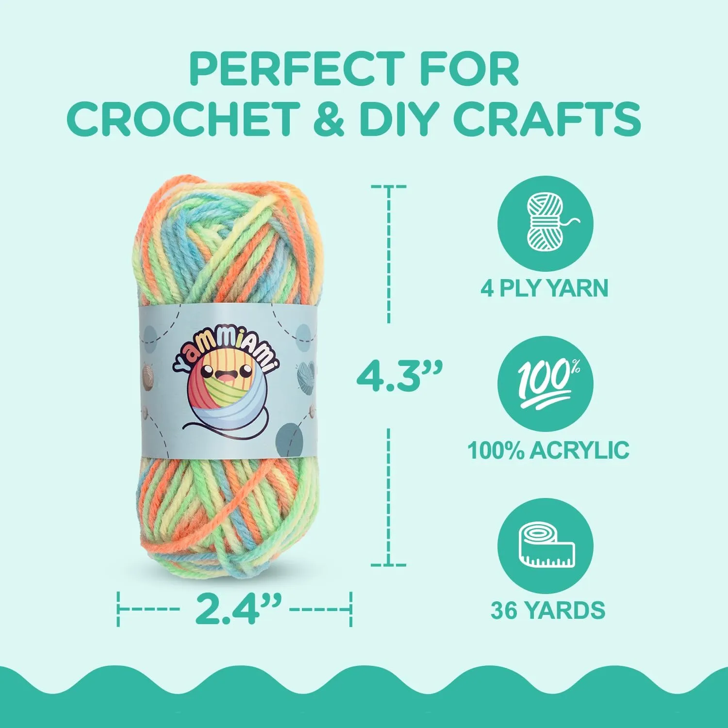 YammiAmi 1,800 Yards Beginner Crochet Kit for Kids & Adults – 84 Pc Amigurumi Crochet Kit for Starters with 50 Skeins Yarn, Accessories Set, Ergonomic Hooks, Instruction Book to Learn Crocheting